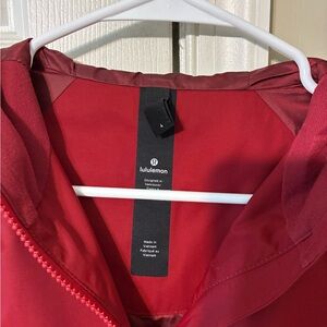 lululemon athletica Bold Red water resistant Jacket with inside pockets